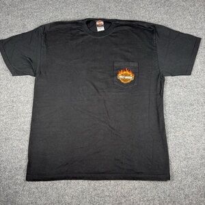 Vintage Harley-Davidson 2007 Black Tee with Fiery Flame Logo